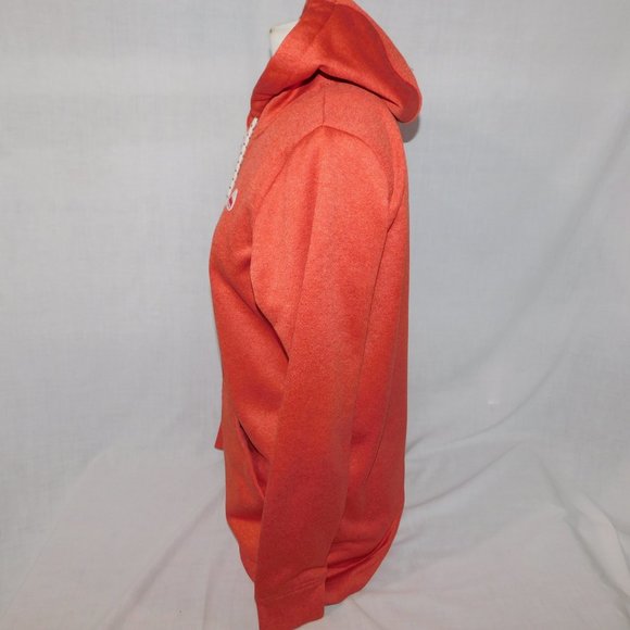 BURTON Women M OAK LONG Pullover Technical Hoodie Sweatshirt Cranberry Orange - Picture 11 of 14